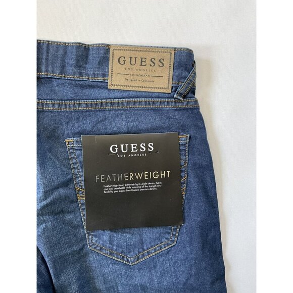 Guess Men's Eco Slim Fit Short Feather Weight Denim In Blue Size 30 - Picture 7 of 8